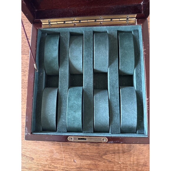 Vintage Bombay Company Mahogany Jewelry Watch Box 2000 Wood No Key - Picture 3 of 4